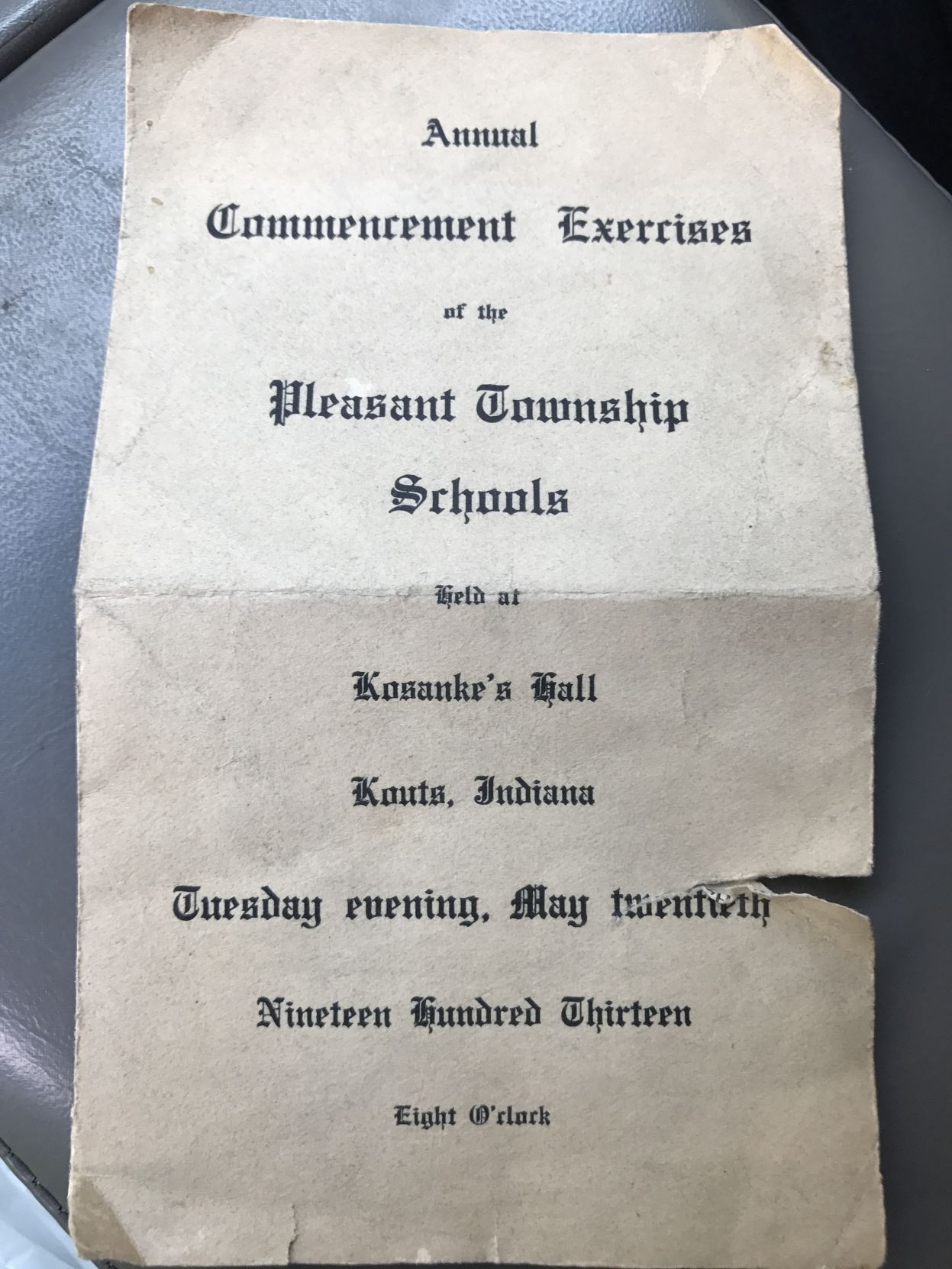 High school commencement programs